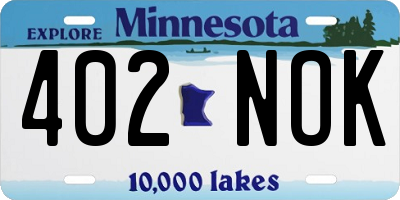 MN license plate 402NOK