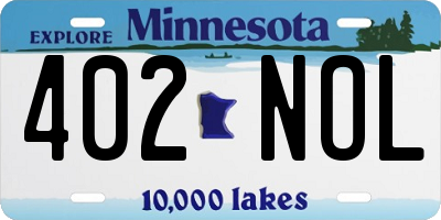 MN license plate 402NOL