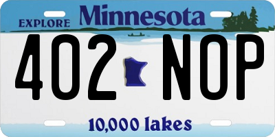 MN license plate 402NOP