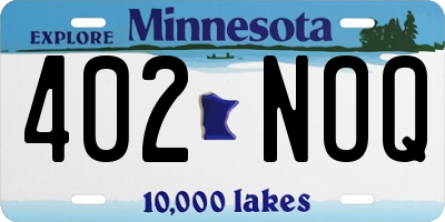 MN license plate 402NOQ