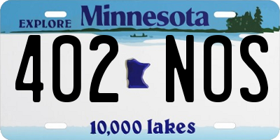 MN license plate 402NOS