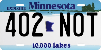 MN license plate 402NOT