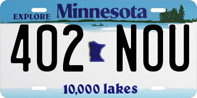 MN license plate 402NOU