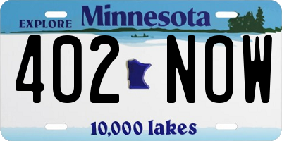 MN license plate 402NOW