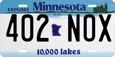 MN license plate 402NOX