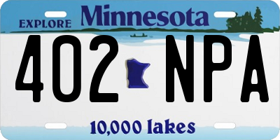 MN license plate 402NPA