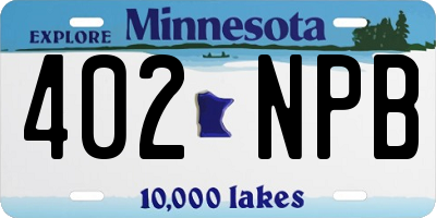 MN license plate 402NPB