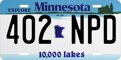 MN license plate 402NPD