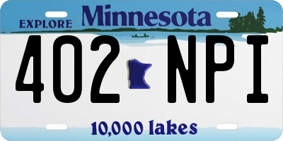MN license plate 402NPI
