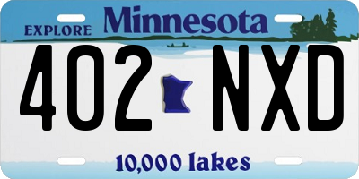 MN license plate 402NXD