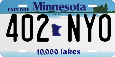 MN license plate 402NYO