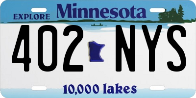 MN license plate 402NYS