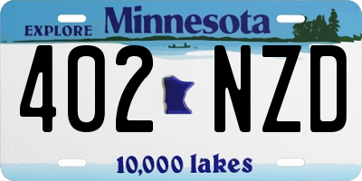 MN license plate 402NZD
