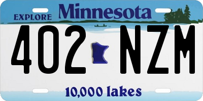 MN license plate 402NZM