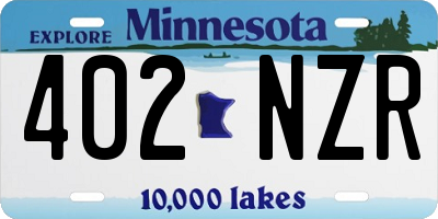 MN license plate 402NZR