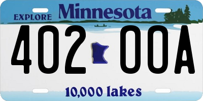 MN license plate 402OOA