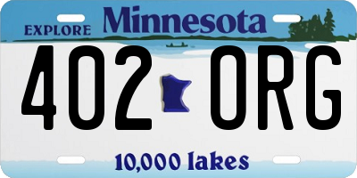 MN license plate 402ORG