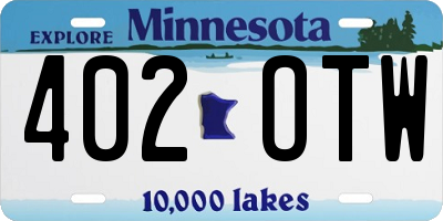 MN license plate 402OTW
