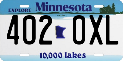 MN license plate 402OXL