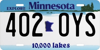 MN license plate 402OYS