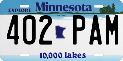 MN license plate 402PAM