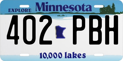 MN license plate 402PBH