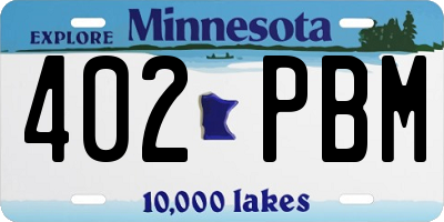 MN license plate 402PBM