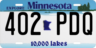 MN license plate 402PDQ