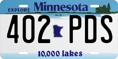 MN license plate 402PDS