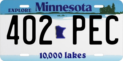 MN license plate 402PEC