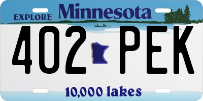 MN license plate 402PEK