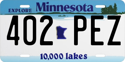 MN license plate 402PEZ