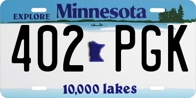 MN license plate 402PGK
