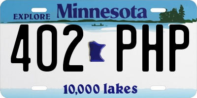 MN license plate 402PHP