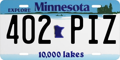 MN license plate 402PIZ
