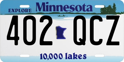 MN license plate 402QCZ