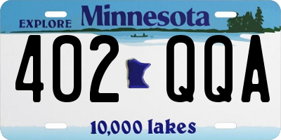 MN license plate 402QQA