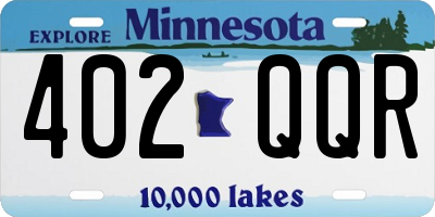 MN license plate 402QQR