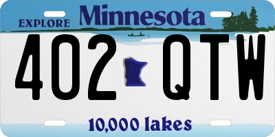 MN license plate 402QTW