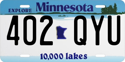 MN license plate 402QYU