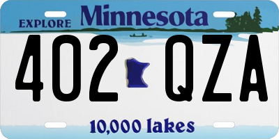 MN license plate 402QZA