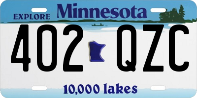 MN license plate 402QZC