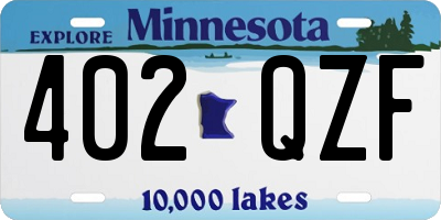 MN license plate 402QZF