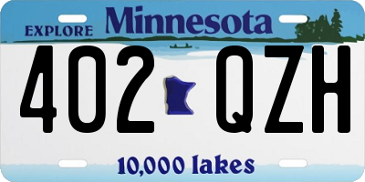 MN license plate 402QZH