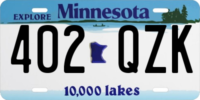 MN license plate 402QZK