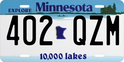 MN license plate 402QZM