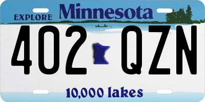 MN license plate 402QZN