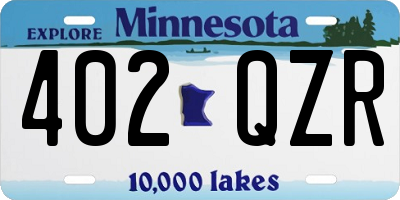 MN license plate 402QZR