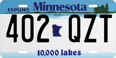 MN license plate 402QZT