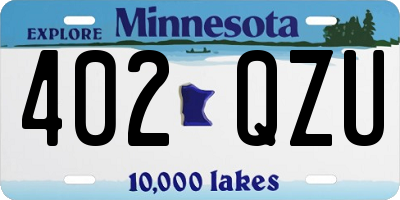 MN license plate 402QZU